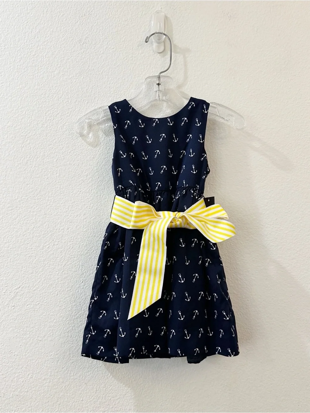 Ralph Lauren Baby Navy Anchor Print Twill Dress Size 12M